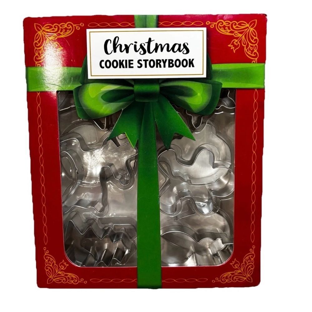 NEW Celebrate It Christmas Cookie StoryBook Set - 12 Cookie Cutters